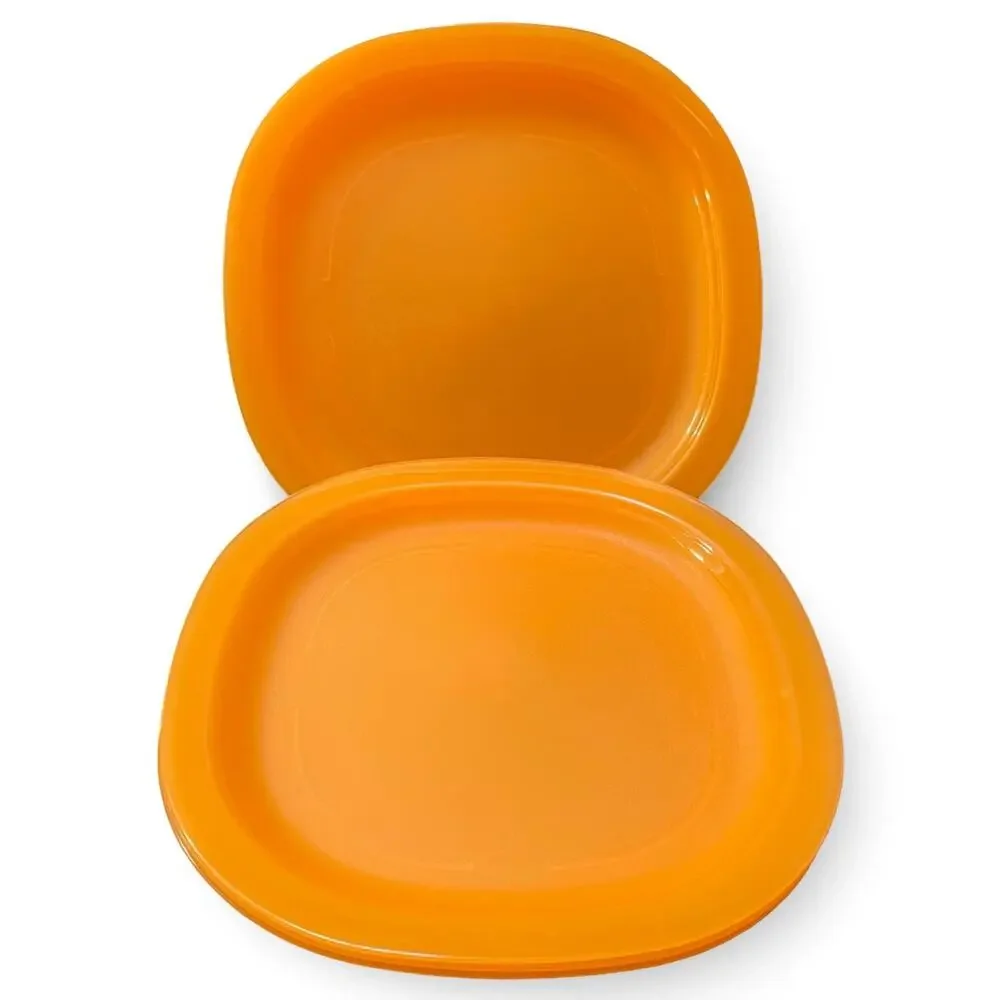 Tupperware 3398B Luncheon Plates Set of 6 Orange 9.5